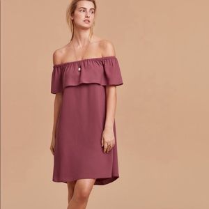 Wilfred Aritzia Shoulder Ruffle Dress